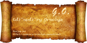 Gáspáry Orsolya névjegykártya