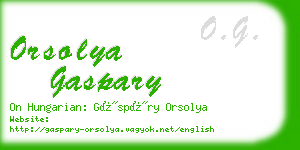 orsolya gaspary business card